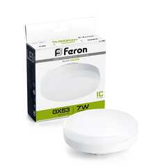 Лампа cветодиодная, (7W) GX53 4000K, FERON LB-451